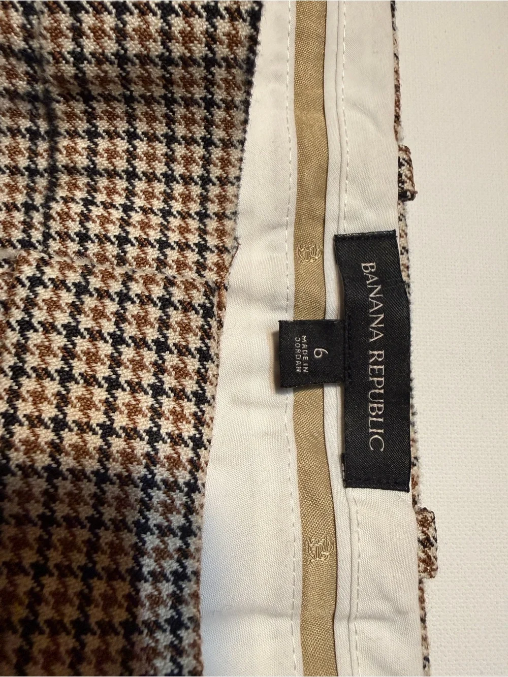 Banana Republic‎ Men’s Tan and Black Micro-Check Chinos